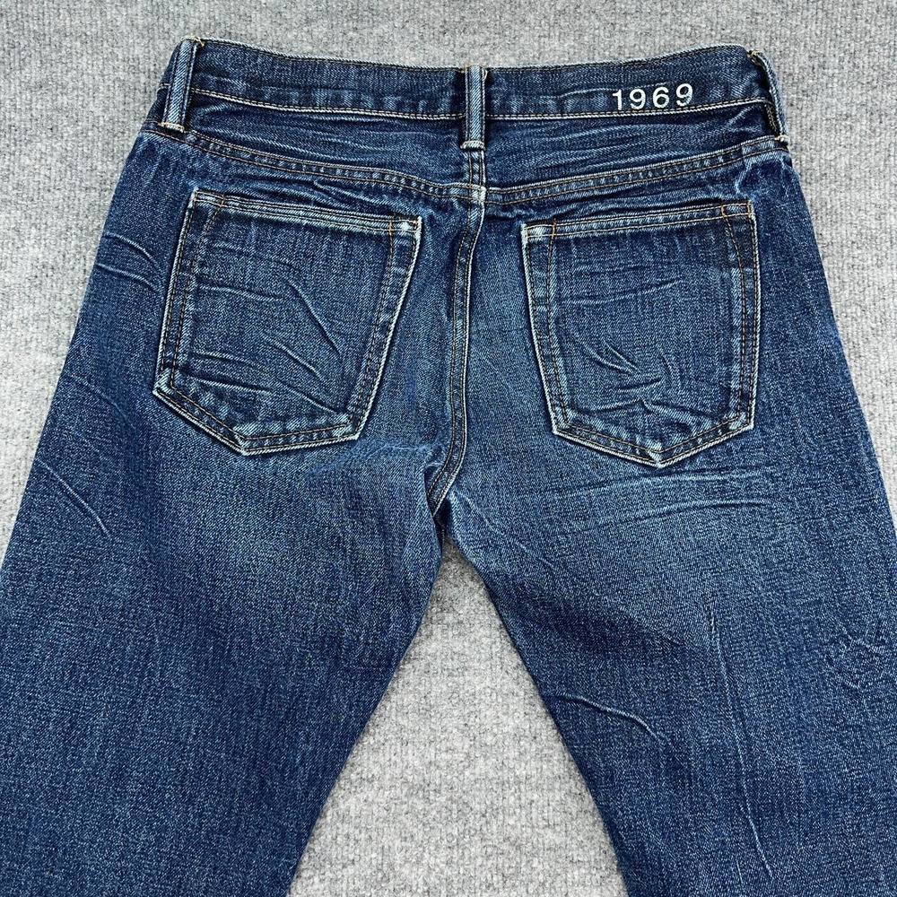 Gap 1969 Jeans Mens 30x30 (Fits 32x30) Selvedge Denim Straight Dark Honeycomb - Picture 12 of 14